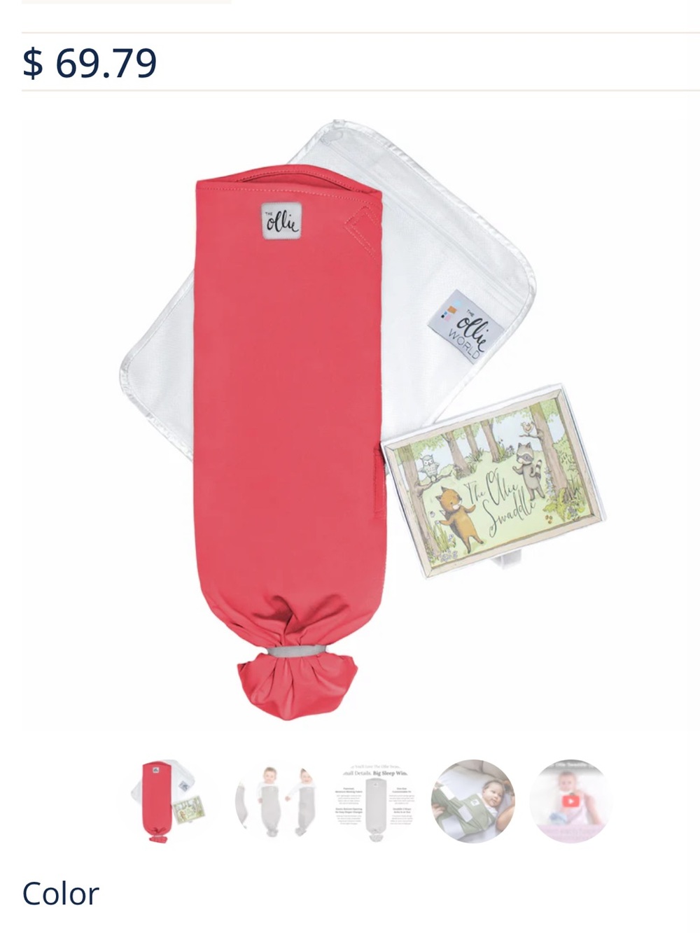 Ollie Swaddle in Coral Pink